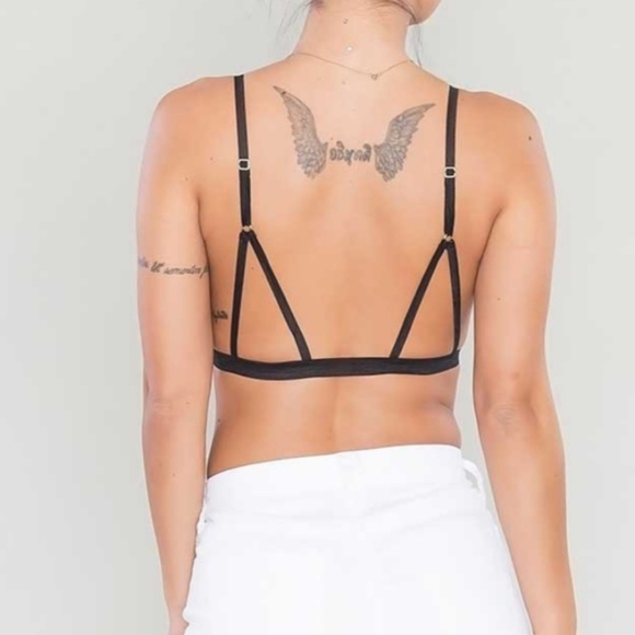 💥•Crochet Scalloped Bralette - Black - Picture 2 of 4